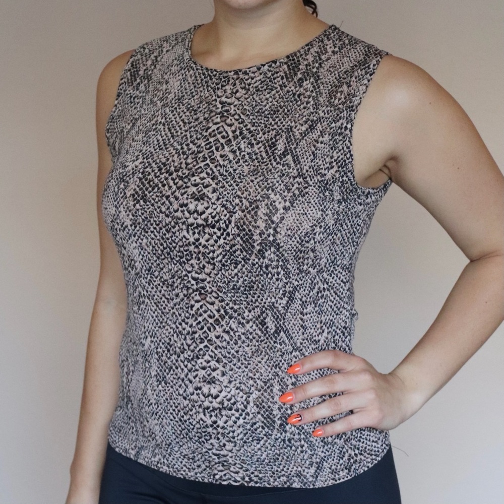 Snake Skin Animal Print Sleeveless Tank Top